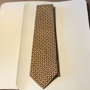 Vintage Carnival dress tie from the 80’s 4” x 56” gold or beige and brown color